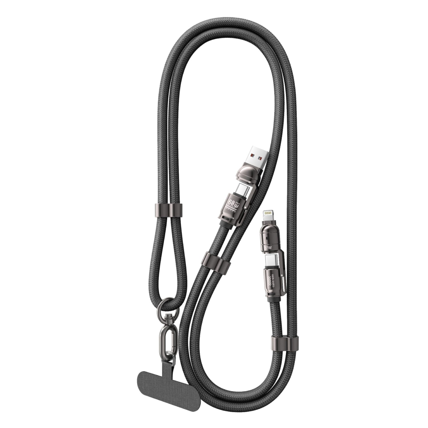 VD-DCS03 Toptan Fiyat 1.5M 4'ü 1 arada örgülü veri kablosu Çinko alaşım 60W hızlı şarj