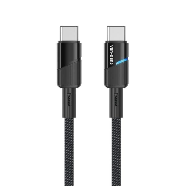Vendens VD-DCY05 Type-C to Type-C 60W PD Hızlı Şarj ve Veri Aktarım Kablosu - 1 Metre, Örgü Tasarım