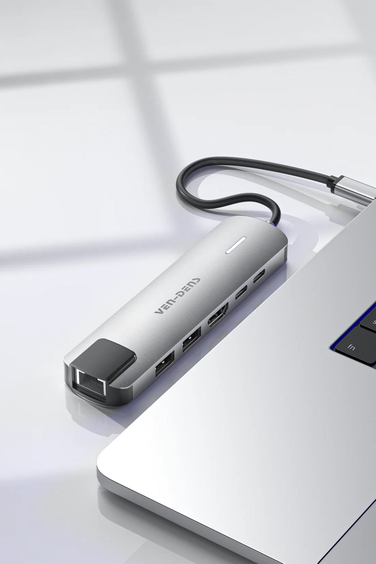 Vendens VD-ADP019 6'sı 1 Arada USB-C Hub, 4K HDMI, USB 3.0, PD 90W, RJ45 Ethernet