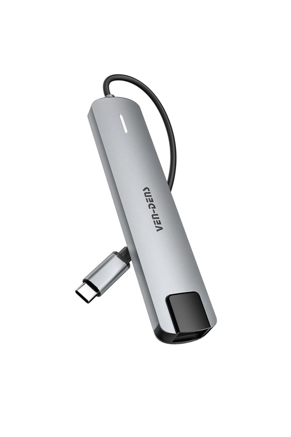 Vendens VD-ADP020 8'i 1 Arada USB-C Hub, 4K HDMI, 90W PD, USB 3.0, RJ45, SD/TF