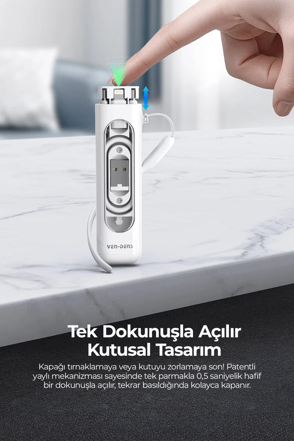 Vendens VD-T001 60W 5'i 1 Arada Şarj Aleti Seyahat Adaptörü Laptop Telefon Hızlı Şarj Kiti