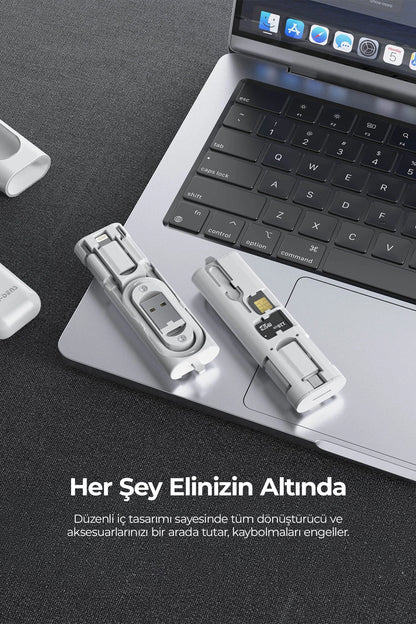 Vendens VD-T001 60W 5'i 1 Arada Şarj Aleti Seyahat Adaptörü Laptop Telefon Hızlı Şarj Kiti