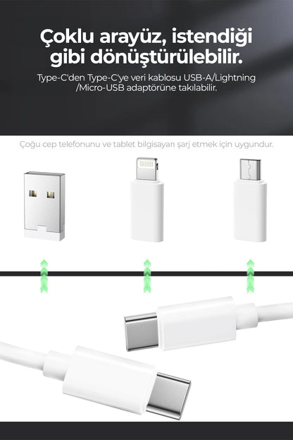 Vendens VD-T001 60W 5'i 1 Arada Şarj Aleti Seyahat Adaptörü Laptop Telefon Hızlı Şarj Kiti