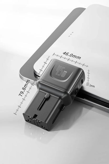 Ven-Dens VD-TA002 45W PD Type-C Hızlı Şarj Aleti, 4'ü 1 Arada Evrensel Seyahat Adaptörü