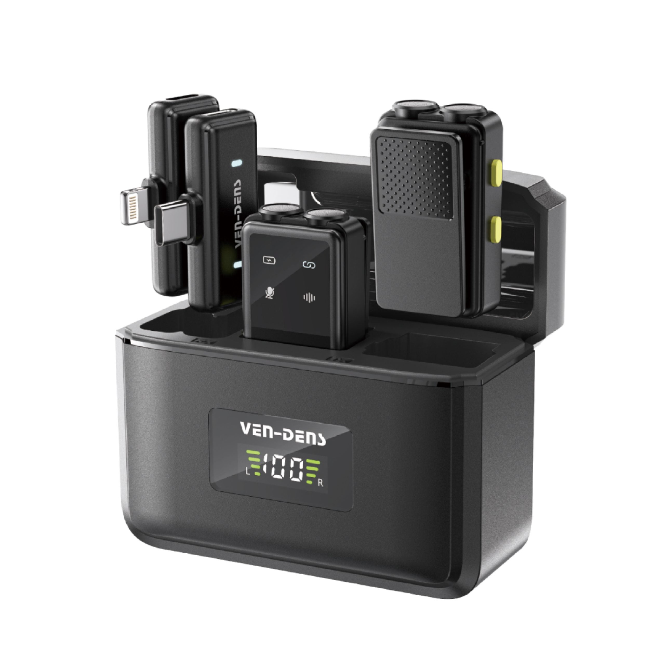 Vendens Çift Mikrofonlu Kablosuz Yaka Mikrofonu - HD Ses – Ven-Dens