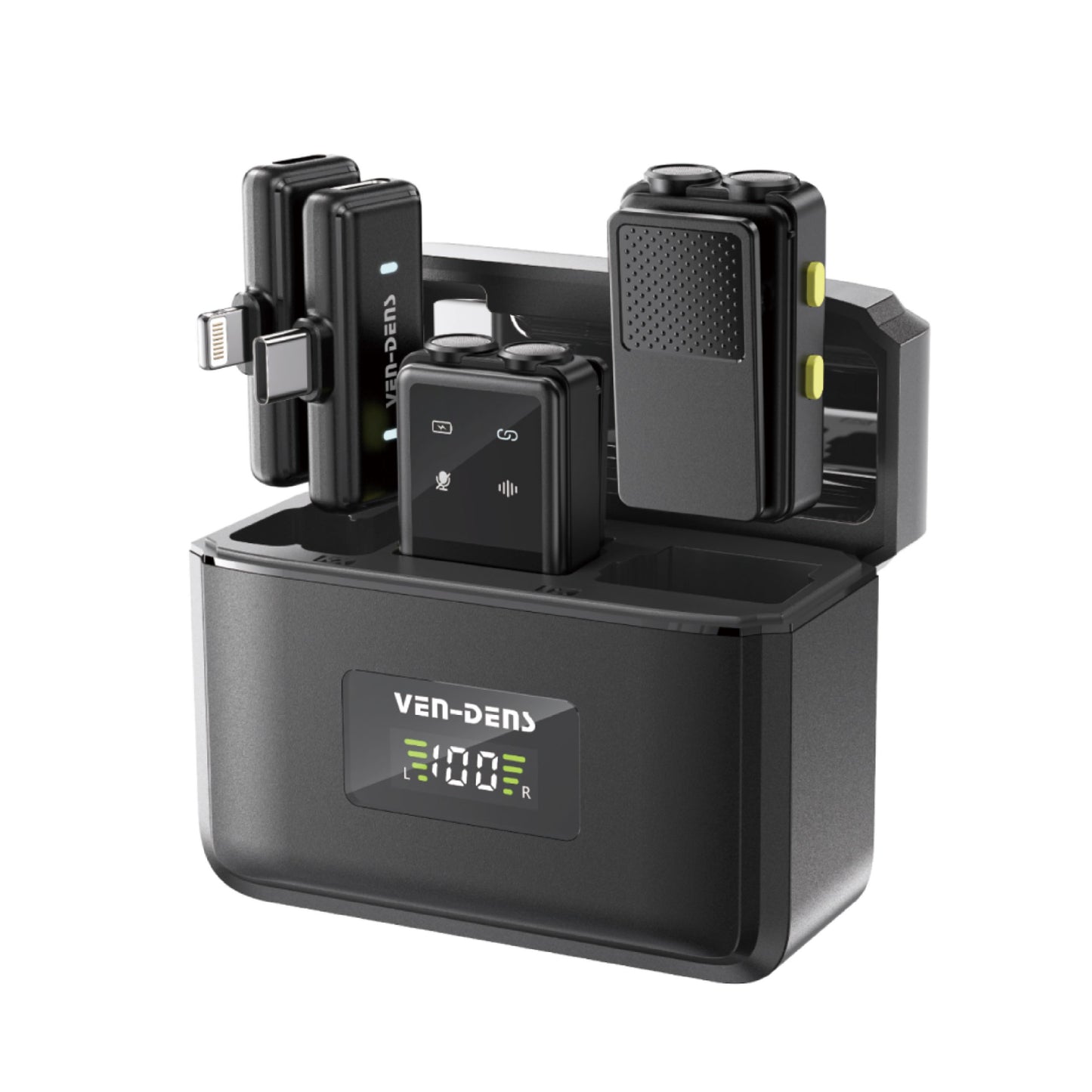 VD-MIC019 Yüksek Kaliteli Profesyonel IP/Type C Çift Mikrofonlu Kablosuz Mikrofon, Gürültü Engelleme Fonksiyonlu HD Ses