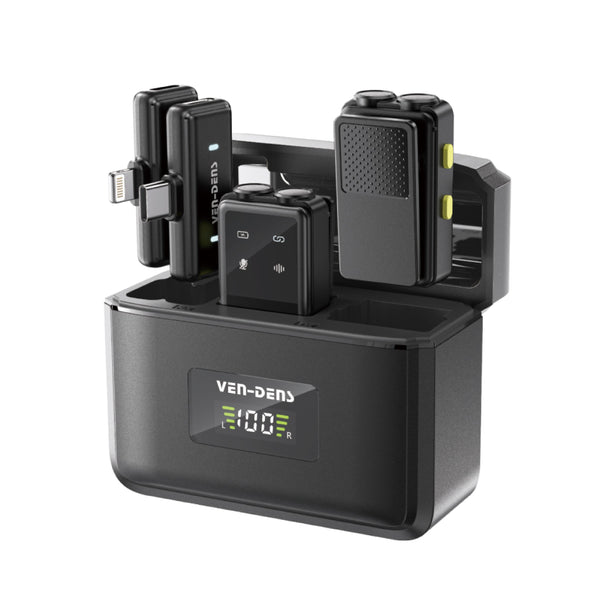 Vendens VD-MIC019 Premium Kablosuz Çift Mikrofon HD Ses Sistemi