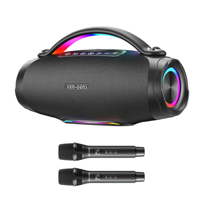 Vendens Taşınabilir Bluetooth Hoparlör 24000mAh Pil, LED Işık, 240W, 20 Saat Çalışma Süresi - Siyah