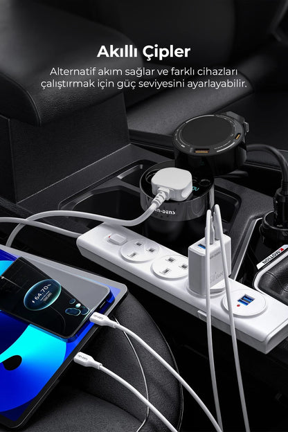 Vendens VD-CC024 200W Araç İnvertörü, Çakmaklık Prizli, DC Çıkışlı Güç Dönüştürücü
