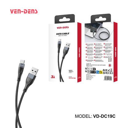 VD-DC19C Toptan fiyat USB-A - Type-C Kablo PVC veri kablosu 5V/3A, Type-C cihazlar için