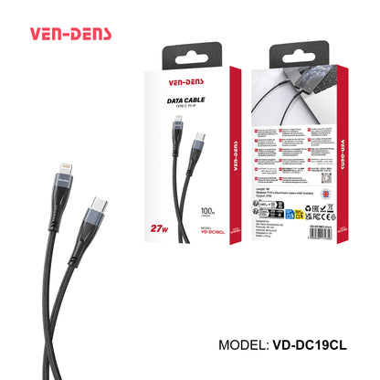 VD-DC19CL Toptan fiyat Type-C - Lightning Kablo PVC veri kablosu 5V/3A Lightning cihazlar için