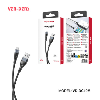 VD-DC19M Toptan fiyat USB-A - Micro Kablo PVC veri kablosu 5V/2A mikro cihazlar için