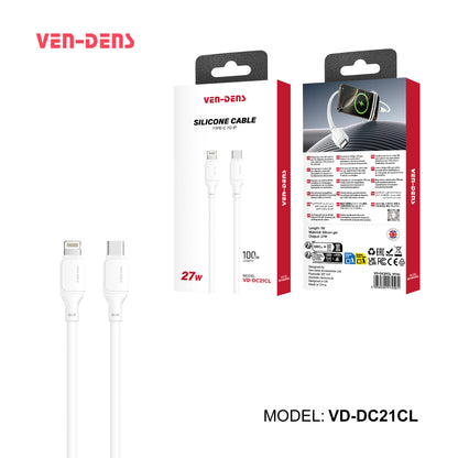 Vendens VD-DC21CL iPhone Uyumlu Type-C to Lightning Hızlı Şarj ve Veri Kablosu, 1 Metre