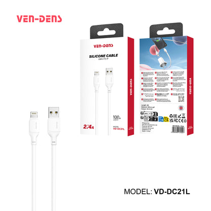 VD- DC21L Toptan fiyat USB-A - Lightning Kablosu, silikon jel veri kablosu 5V/2.4A, Lightning cihazlar için