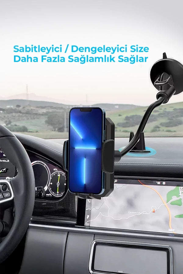 Vendens VD-HD012 Premium Vantuzlu Araç İçi Telefon Tutucu - 360° Dönebilir