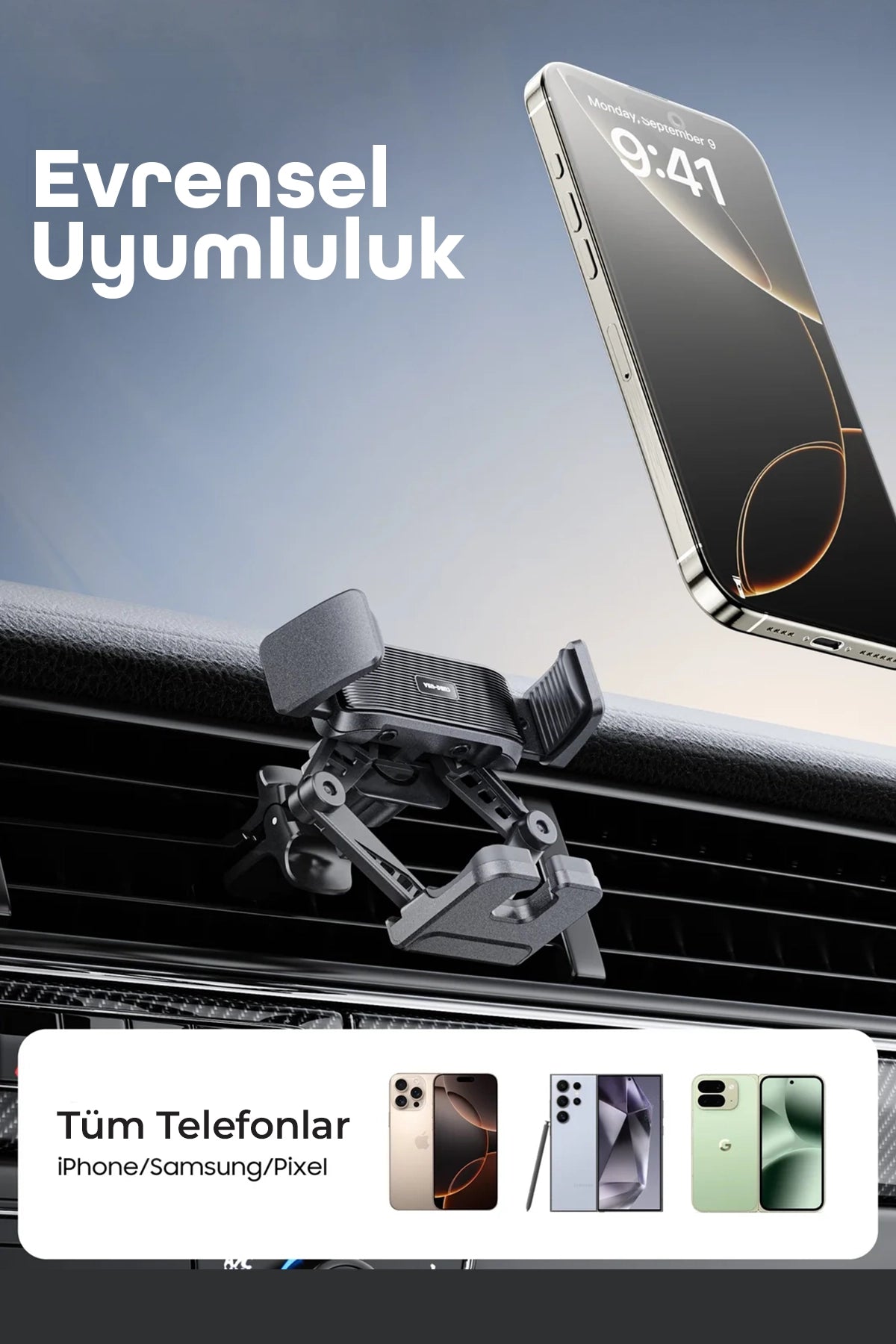 Vendens VD-HD024 Havalandırma Izgarasına Takılan Premium Araç İçi Telefon Tutucu
