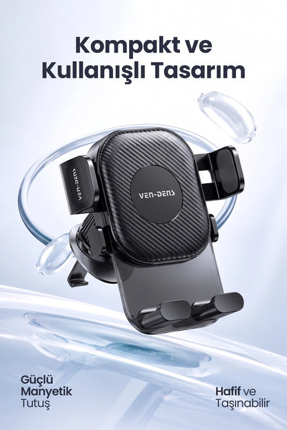 Vendens VD-HD028 Premium Manyetik Araç Telefon Tutucu, 360° Döner, Güçlü Mıknatıs, Izgara Tipi