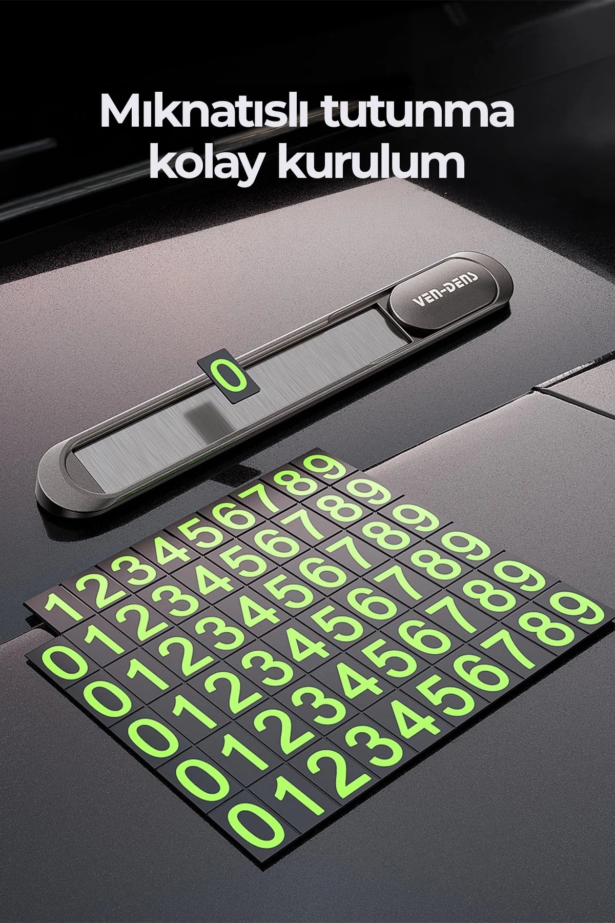 Vendens VD-HD058 Premium Araç Acil İletişim Kartı Cam İçi Telefon Numarası Kartı UV Dayanıklı