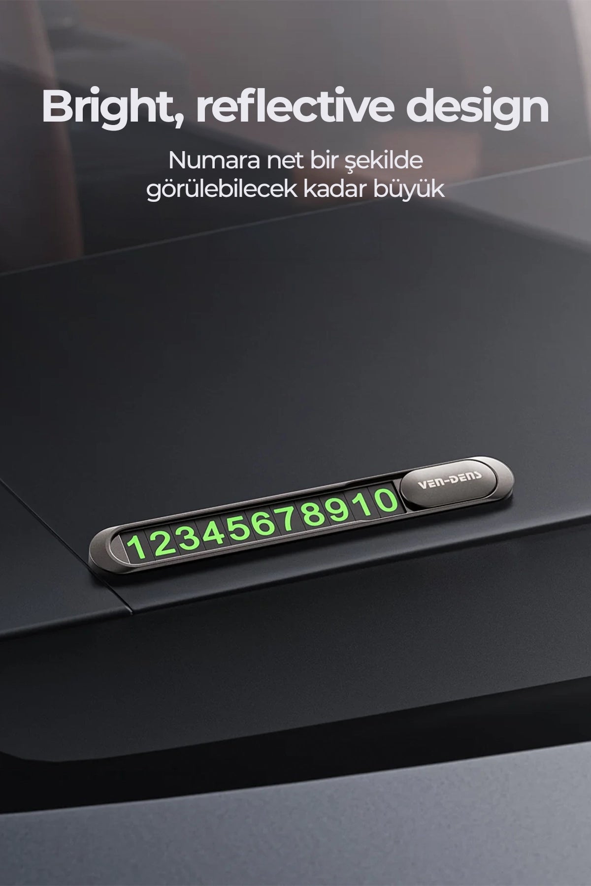 Vendens VD-HD058 Premium Araç Acil İletişim Kartı Cam İçi Telefon Numarası Kartı UV Dayanıklı