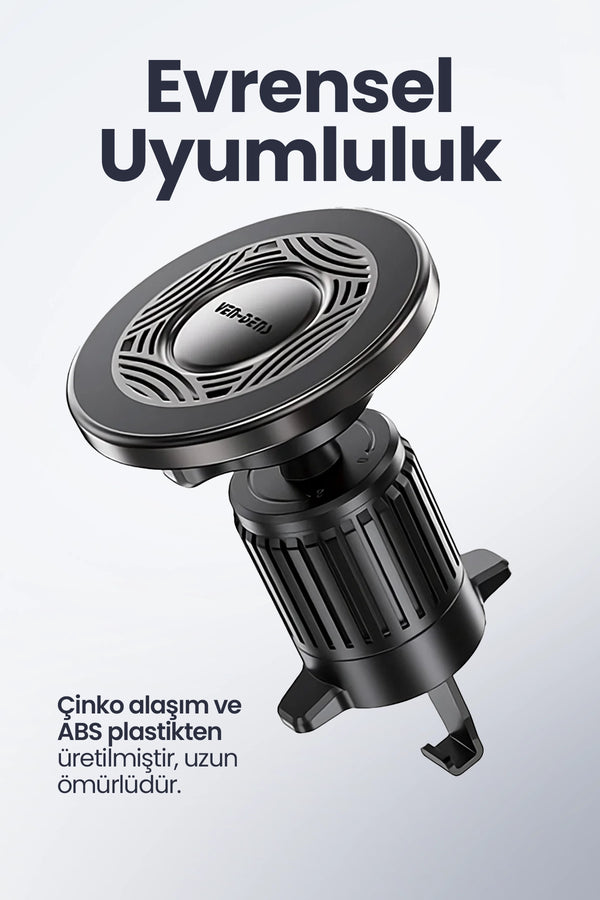Vendens VD-HD070 Güçlü Manyetik Araç Telefon Tutucu Hava Menfezi 360° Dönebilir Sarsıntısız Siyah