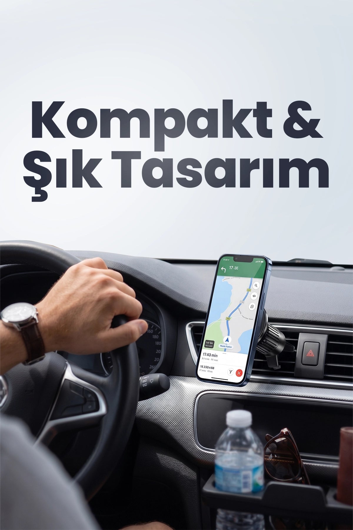 Vendens VD-HD070 Güçlü Manyetik Araç Telefon Tutucu Hava Menfezi 360° Dönebilir Sarsıntısız Siyah