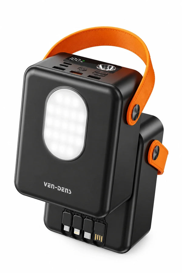 Vendens VD-PB075 80000mAh 22.5W Hızlı Şarj Powerbank,Led Lambalı, 4 Cihaz Şarj, Dahili Kablolu, 296Wh