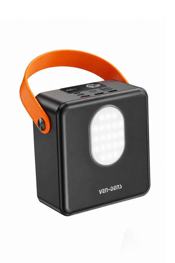 Vendens VD-PB076 100000mAh 22.5W Hızlı Şarj Powerbank,Led Lambalı, 4 Cihaz Şarj, 370Wh, Dahili Kablolu