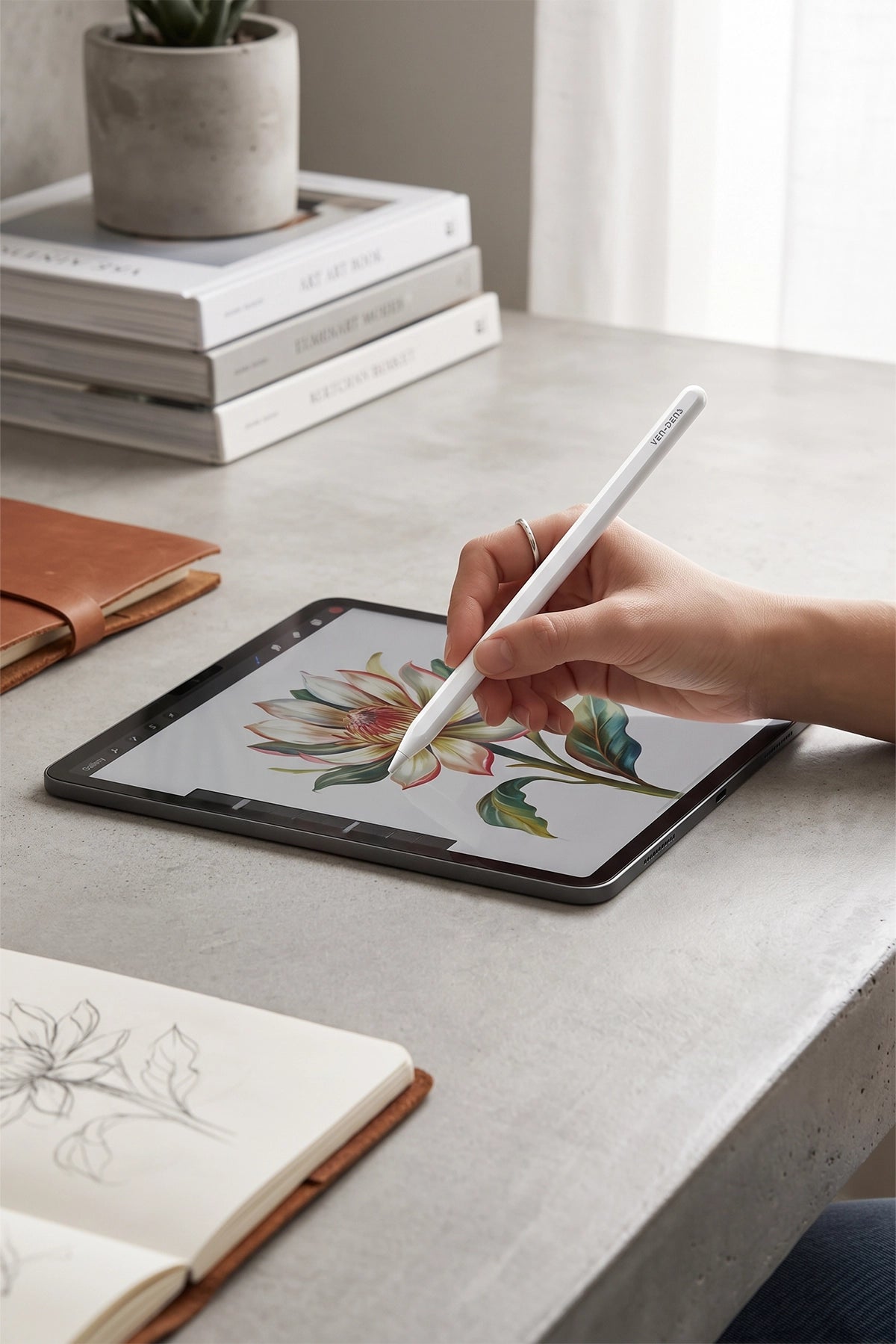 Vendens VD-SP003 Manyetik Stylus Kalem, iPad Uyumlu, Kablosuz Şarjlı, Palm Rejection, 10 Saat Kullanım