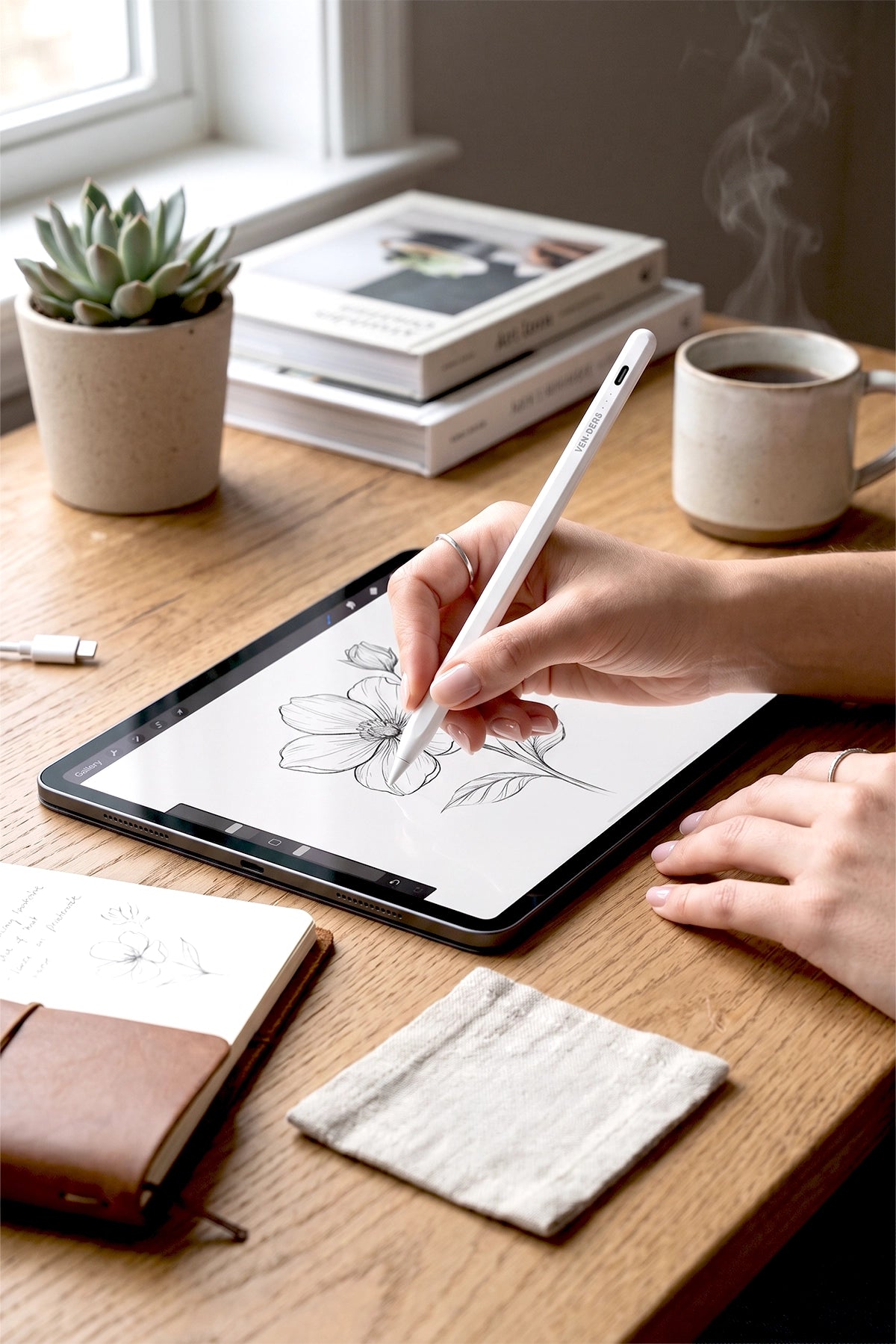 Vendens VD-SP005 iPad Kalemi, Manyetik, Avuç İçi Reddetme, Type-C Hızlı Şarj, 2 Yedek Uç