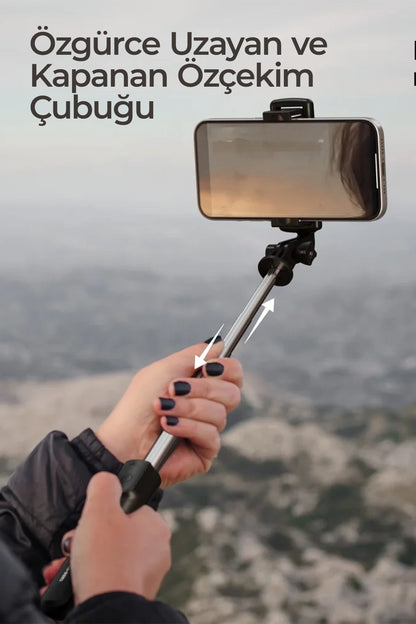 Vendens VD-SS04 Bluetooth Selfie Çubuğu ve Tripod, 360° Döner Başlık, Uzaktan Kumandalı, Katlanabilir