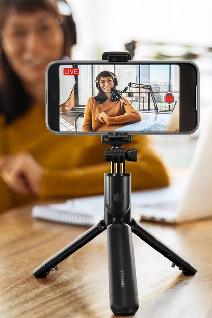Vendens VD-SS04 Bluetooth Selfie Çubuğu ve Tripod, 360° Döner Başlık, Uzaktan Kumandalı, Katlanabilir