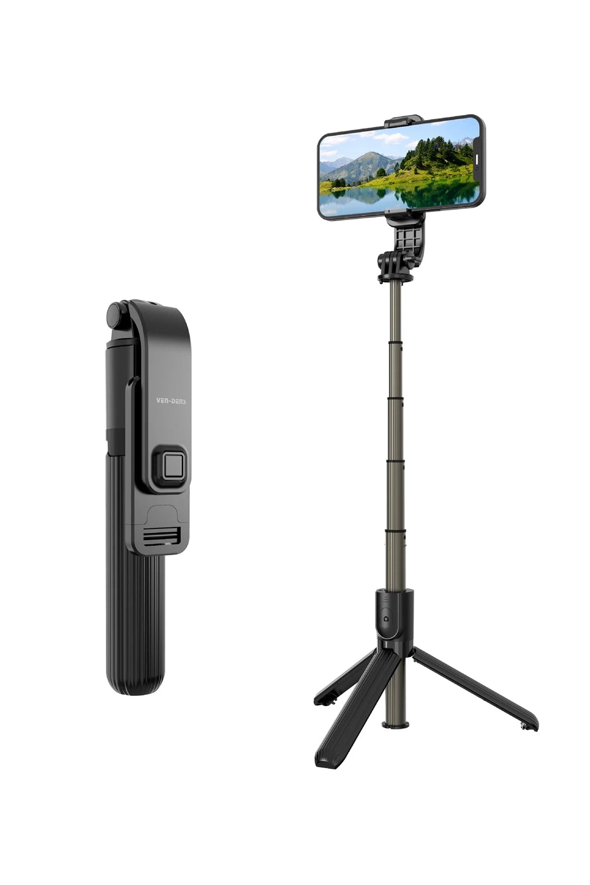 Vendens VD-SS04 Bluetooth Selfie Çubuğu ve Tripod, 360° Döner Başlık, Uzaktan Kumandalı, Katlanabilir