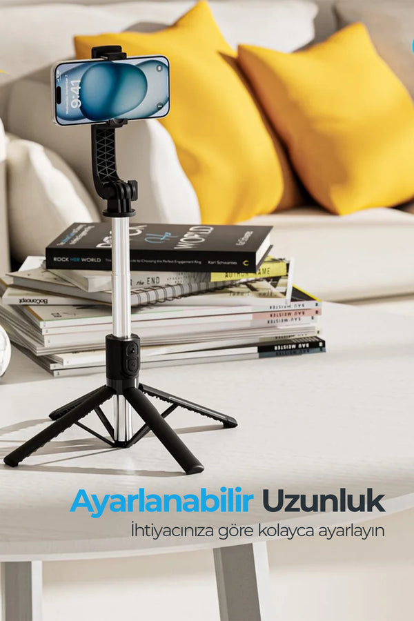 Vendens VD-SS05 Bluetooth Selfie Çubuğu Tripod, 360° Döner, Uzatılabilir, Kumandalı