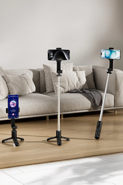 Vendens VD-SS06 Bluetooth Tripodlu Selfie Çubuğu, 360° Döner Başlık, Kumandalı, Uzatılabilir
