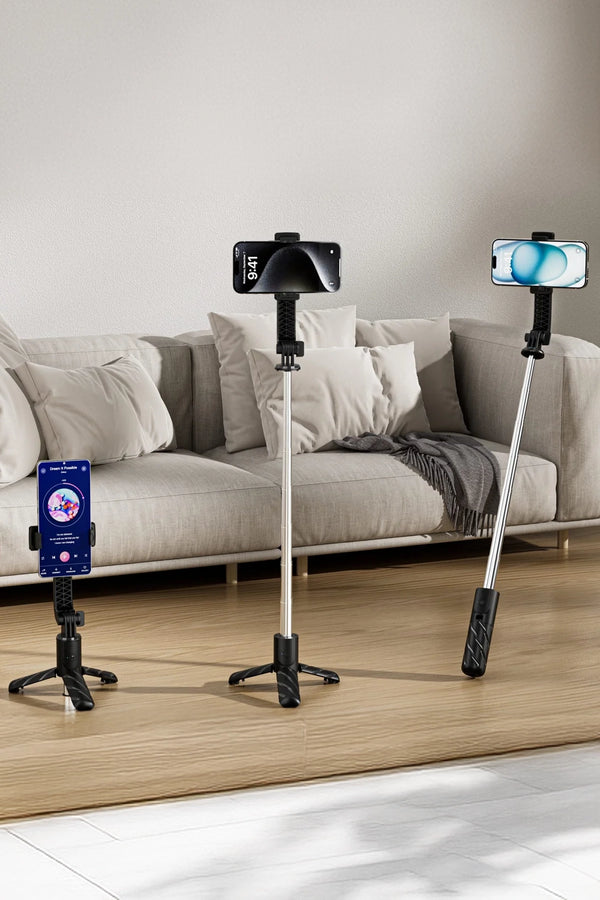 Vendens VD-SS06 Bluetooth Tripodlu Selfie Çubuğu, 360° Döner Başlık, Kumandalı, Uzatılabilir
