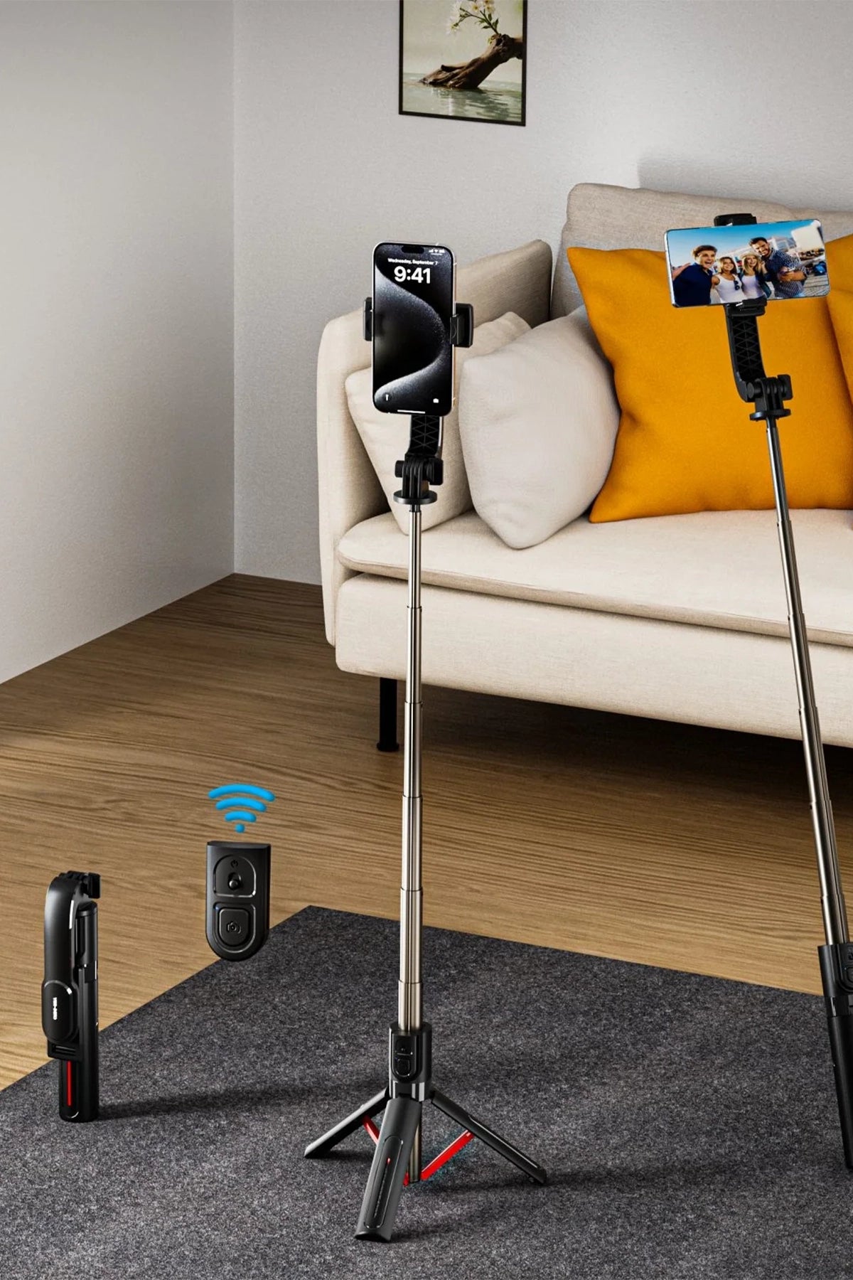 Vendens VD-SS07 Bluetooth Selfie Çubuğu ve Tripod, 360° Döner, Kumandalı, 90 cm Uzatılabilir