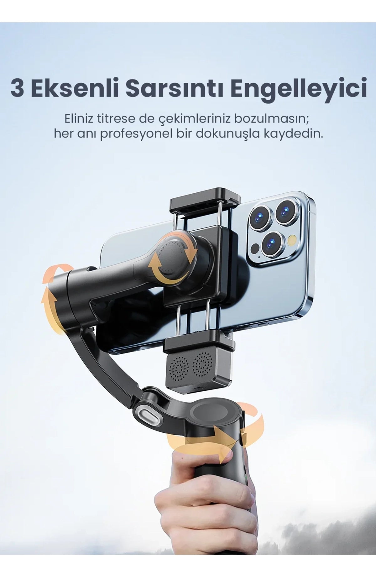 Vendens VD-SS11 360° Telefon Gimbal Tripod, Bluetooth Kumandalı, 4'ü 1 Arada, Yapay Zeka Destekli, Yüz Takibi , Sensörlü