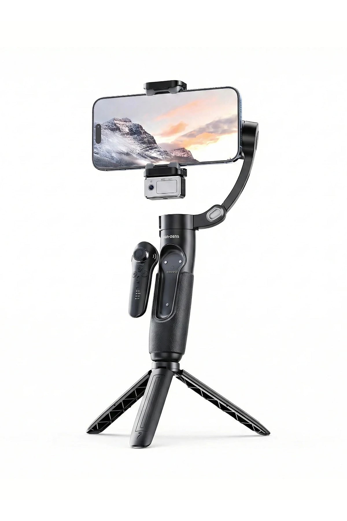 Vendens VD-SS11 360° Telefon Gimbal Tripod, Bluetooth Kumandalı, 4'ü 1 Arada, Yapay Zeka Destekli, Yüz Takibi , Sensörlü