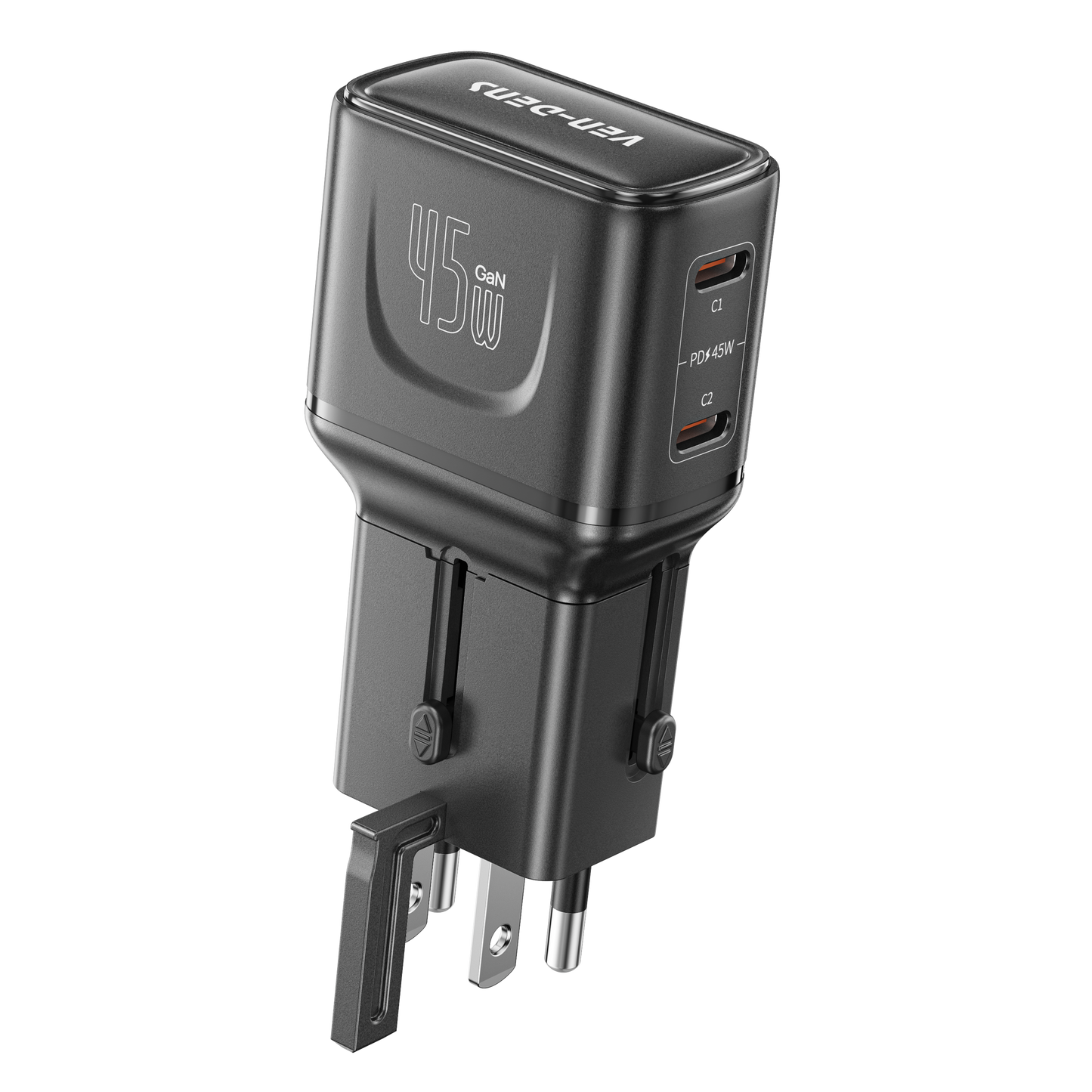 Vendens TravelMax 45W PD | 150+ Ülke Uyumlu Seyahat Şarj Cihazı
