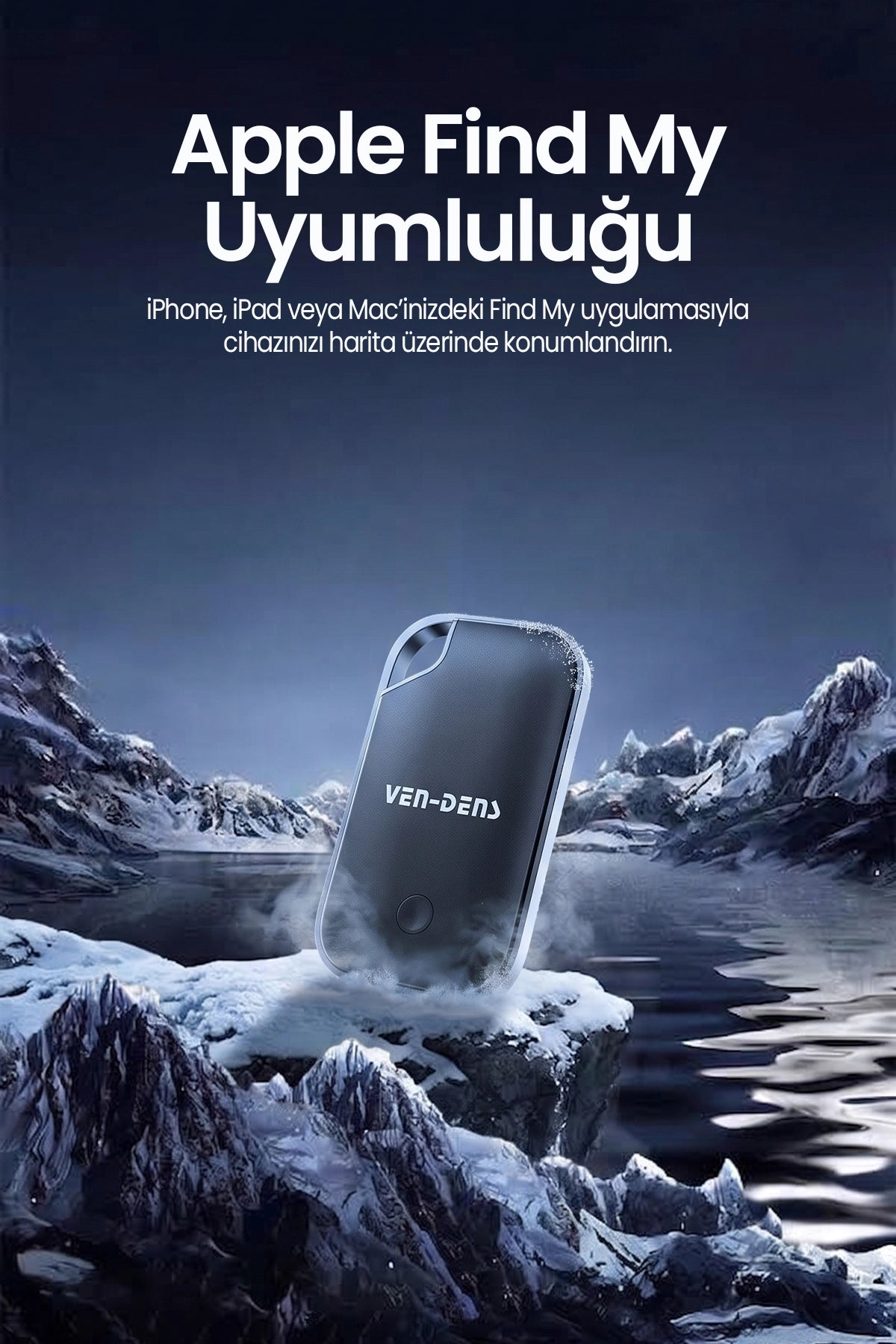 Vendens VD-TAG004 Bluetooth Takip Cihazı – Anahtar, Çanta, Evcil Hayvan Kayıp Takip Etiketi, iOS Find My Uyumlu GPS Bulucu
