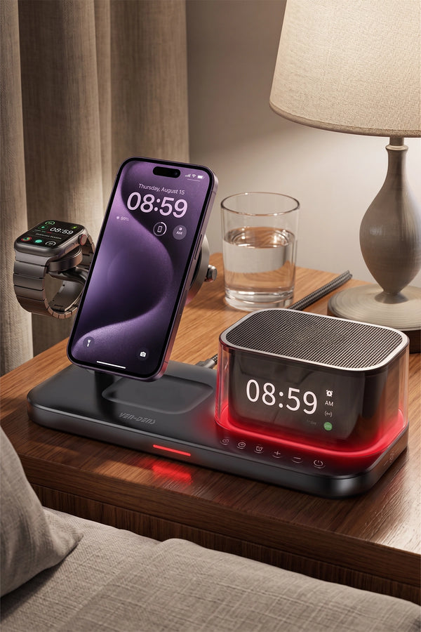 Vendens VD-WLC024 3’ü 1 Arada Manyetik Kablosuz Şarj İstasyonu – Bluetooth Hoparlör & Gece Lambası