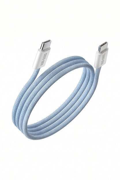 Vendens VD-DCA04 60W Type-C to Type-C Manyetik Hızlı Şarj ve Data Kablosu - 1 Metre Kumaş Örgü