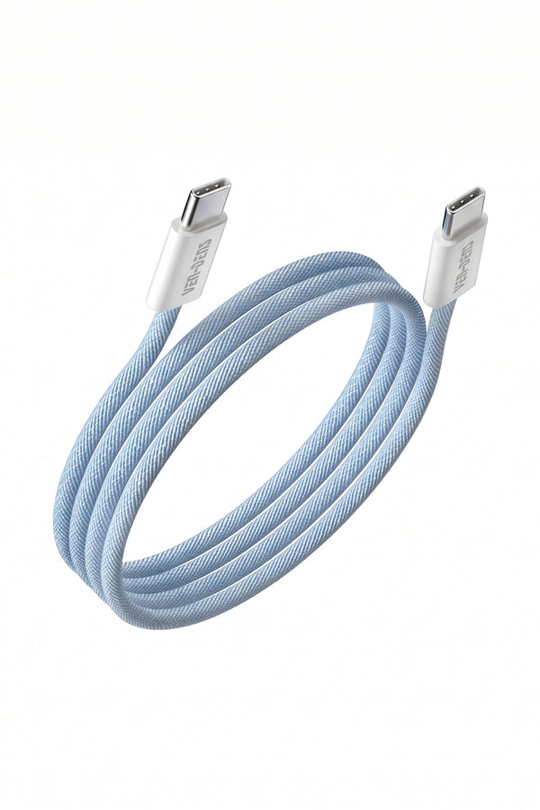 Vendens VD-DCA04 60W Type-C to Type-C Manyetik Hızlı Şarj ve Data Kablosu - 1 Metre Kumaş Örgü