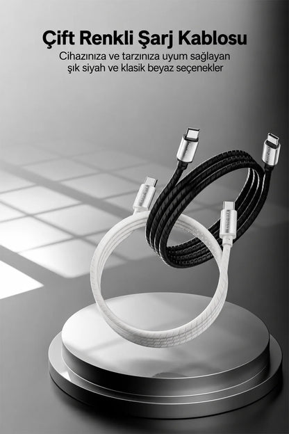 Ven-Dens VD-DCQ05 60W Type C to Type C Hızlı Şarj ve Data Kablosu - 1 Metre, Silikon