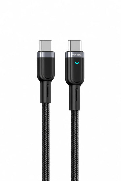 Ven-Dens VD-DCZ05 Type-C to Type-C 60W PD Hızlı Şarj ve Data Kablosu - 1 Metre Örgü
