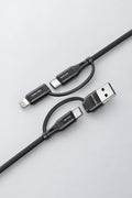 Ven-dens DCA06 4'ü 1 Arada Hızlı Şarj ve Data Kablosu - Type-C, Lightning, USB-A - 60W PD - 1.5M Naylon Örgü