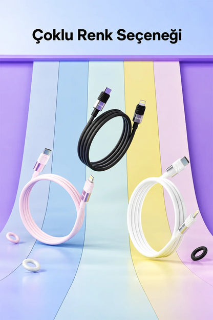Ven-dens VD-DC08CL Type-C to Lightning PD 27W Hızlı Şarj ve Data Kablosu - 1 Metre