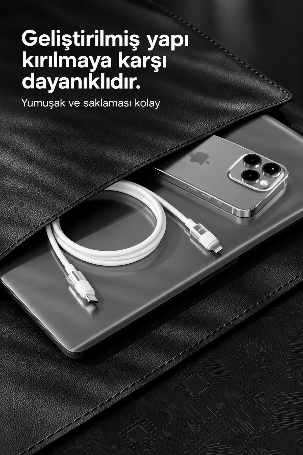 Ven-dens VD-DC08CL Type-C to Lightning PD 27W Hızlı Şarj ve Data Kablosu - 1 Metre