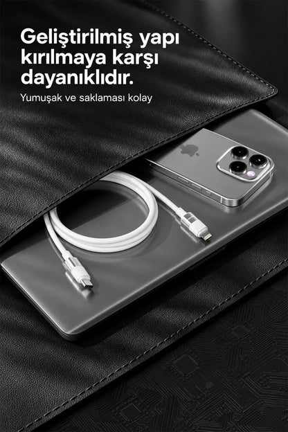 Ven-dens VD-DC08CL Type-C to Lightning PD 27W Hızlı Şarj ve Data Kablosu - 1 Metre