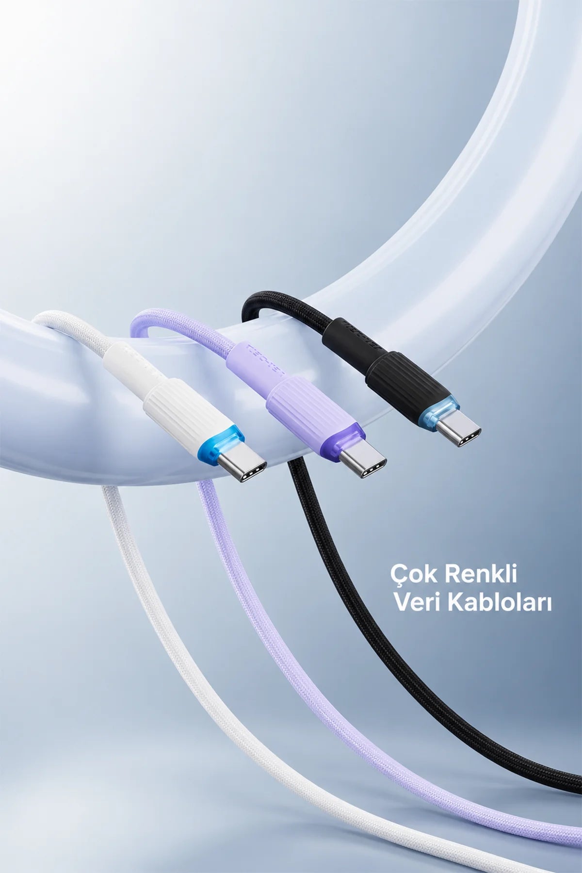 Vendens VD-DC09CC Type-C to Type-C 60W Hızlı Şarj ve Data Kablosu - 1 Metre TPE Örgülü